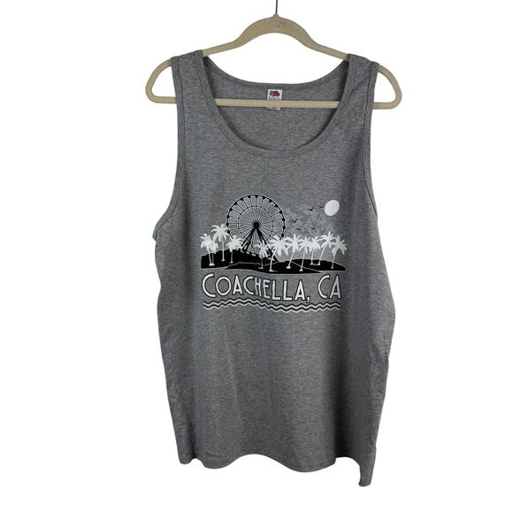 Fruit of the Loom Other - FESTIVAL VIBES Coachella Tank Top – Gray Graphic Tee – Men’s Size L